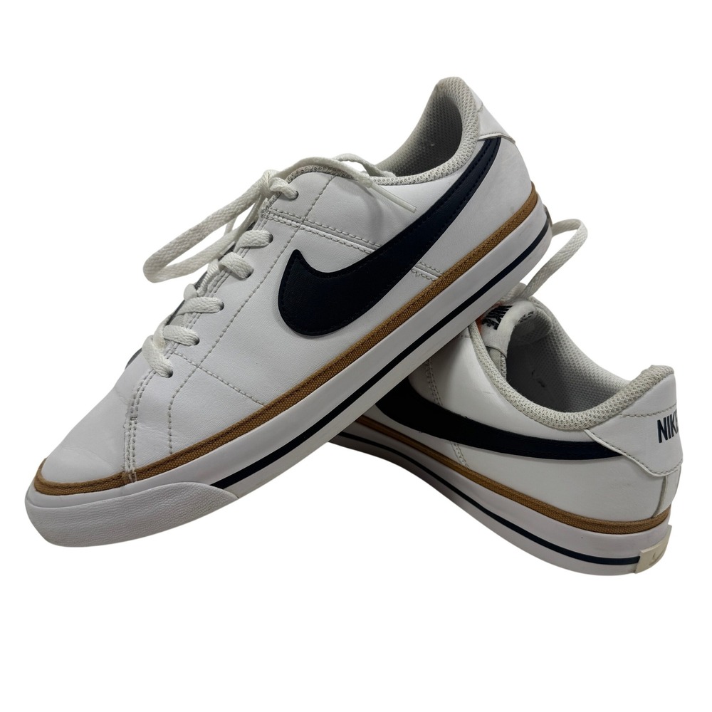 Nike Court Legacy Youth Low Top Sneakers White Black‎ Gum Size 7Y